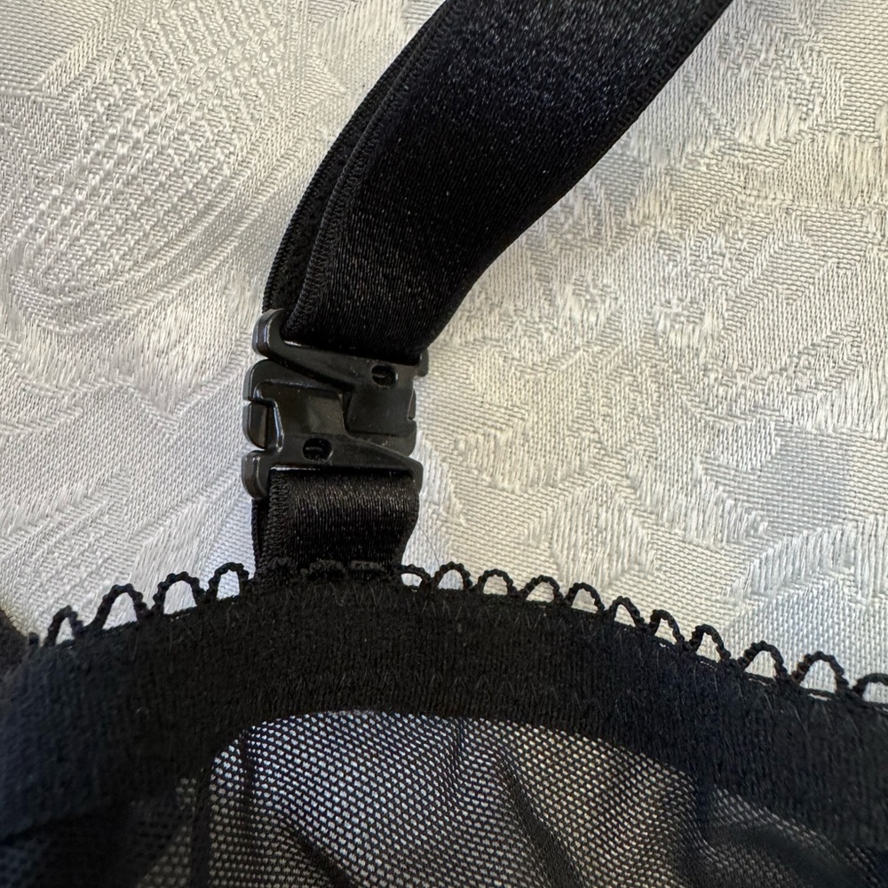 Victoria’s Secret Tease 38DDD Unlined Demi Bra Black‎ Heart Lollipop Sexy Bow - Picture 8 of 14